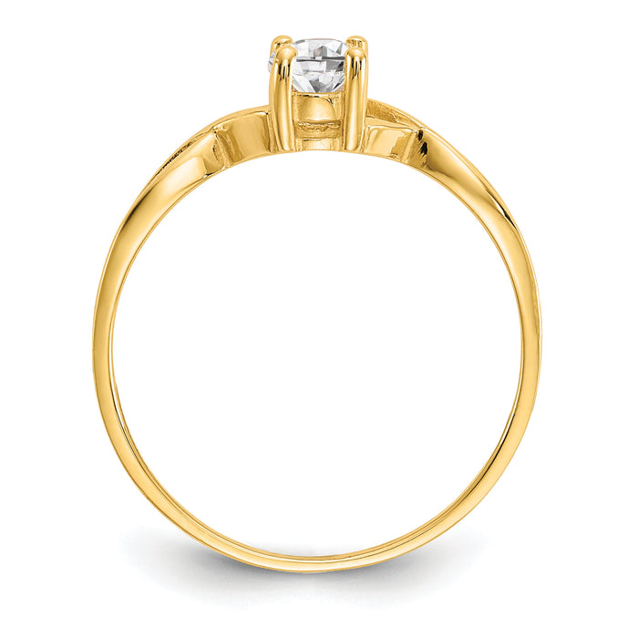 14k White Topaz Birthstone Ring-XBR229