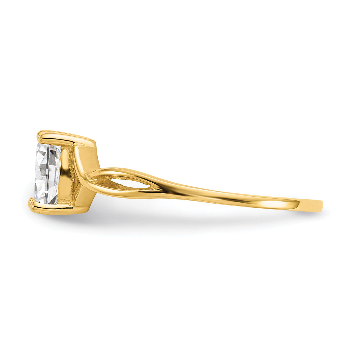 14k White Topaz Birthstone Ring-XBR229