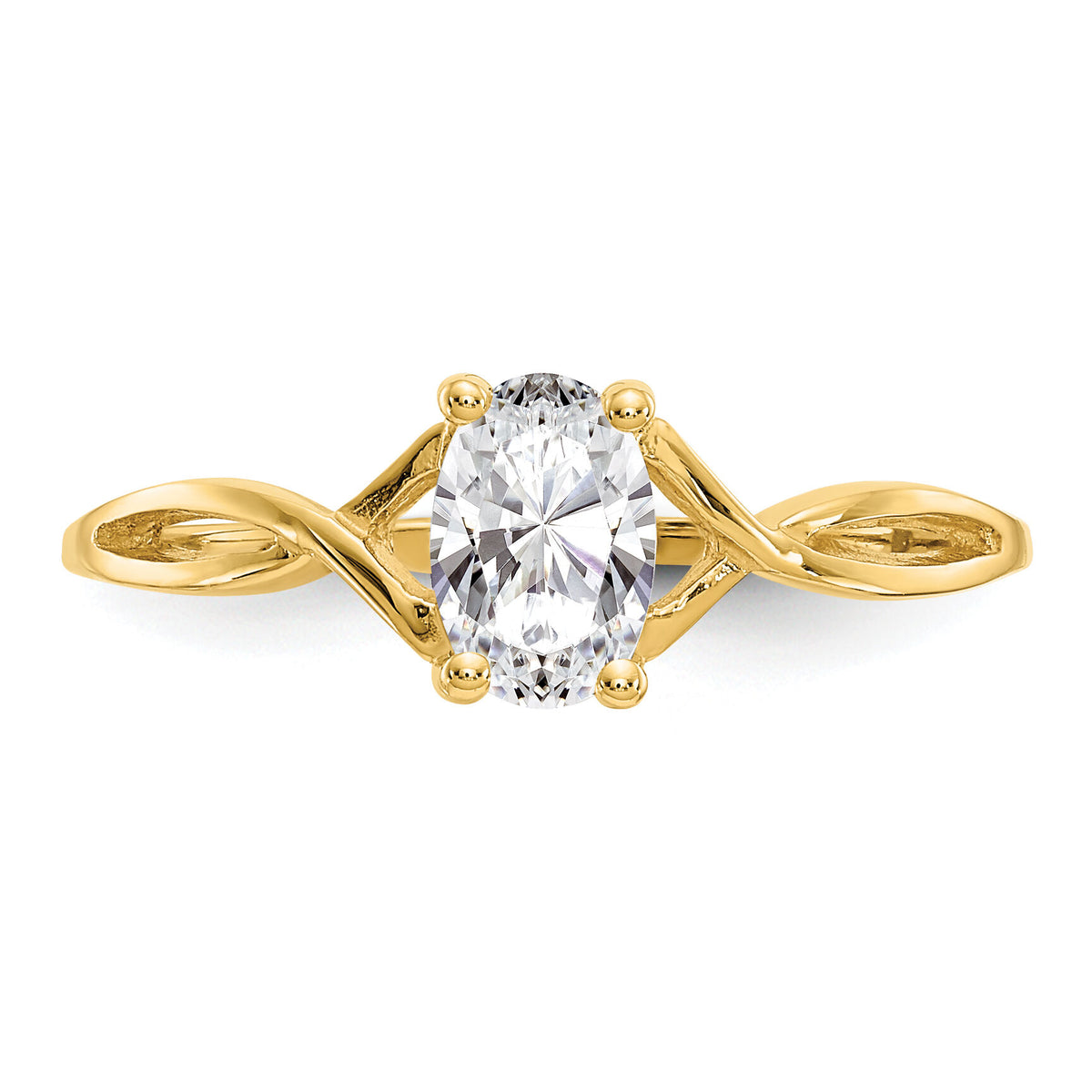 14k White Topaz Birthstone Ring-XBR229