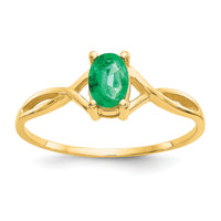 14k Emerald Birthstone Ring-XBR230