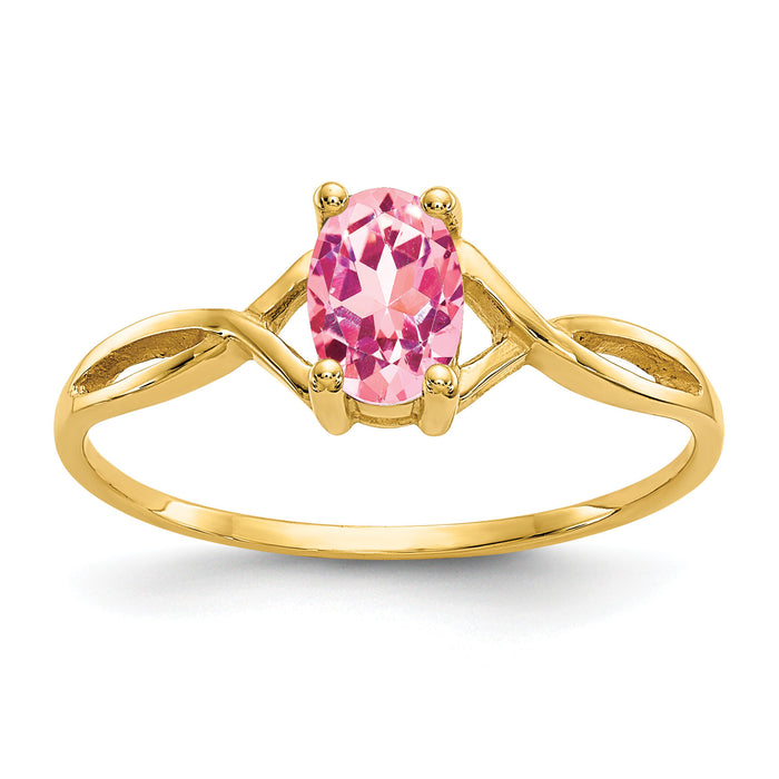 14k Pink Tourmaline Birthstone Ring-XBR235