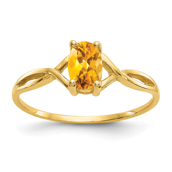 14k Citrine Birthstone Ring-XBR236