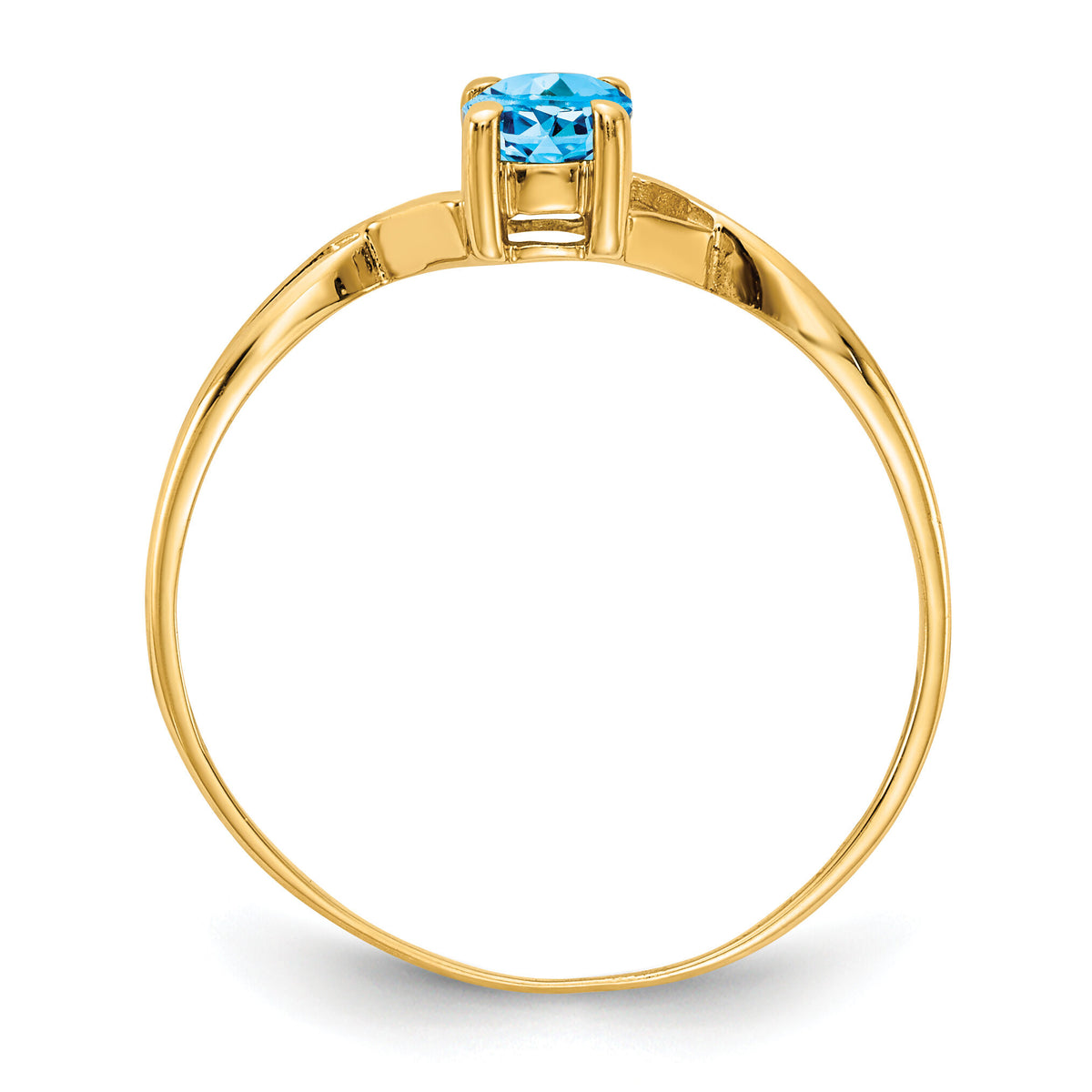 14k Blue Topaz Birthstone Ring-XBR237