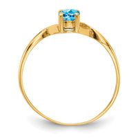 14k Blue Topaz Birthstone Ring-XBR237