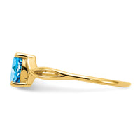14k Blue Topaz Birthstone Ring-XBR237
