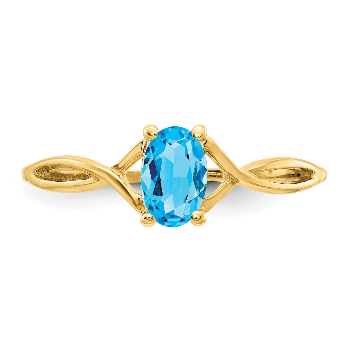 14k Blue Topaz Birthstone Ring-XBR237