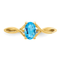 14k Blue Topaz Birthstone Ring-XBR237