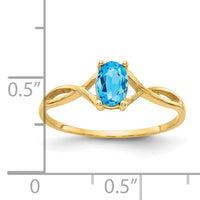 14k Blue Topaz Birthstone Ring-XBR237
