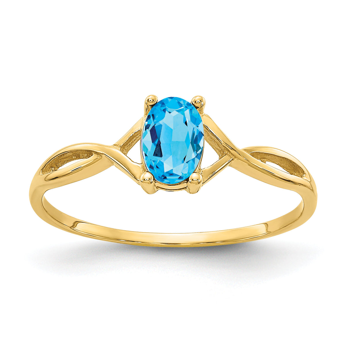 14k Blue Topaz Birthstone Ring-XBR237
