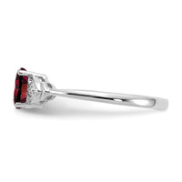 14k White Gold Garnet and Diamond Ring-XBR418