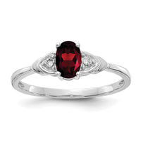14k White Gold Garnet and Diamond Ring-XBR418