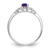 14k White Gold Amethyst and Diamond Ring-XBR419