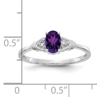 14k White Gold Amethyst and Diamond Ring-XBR419