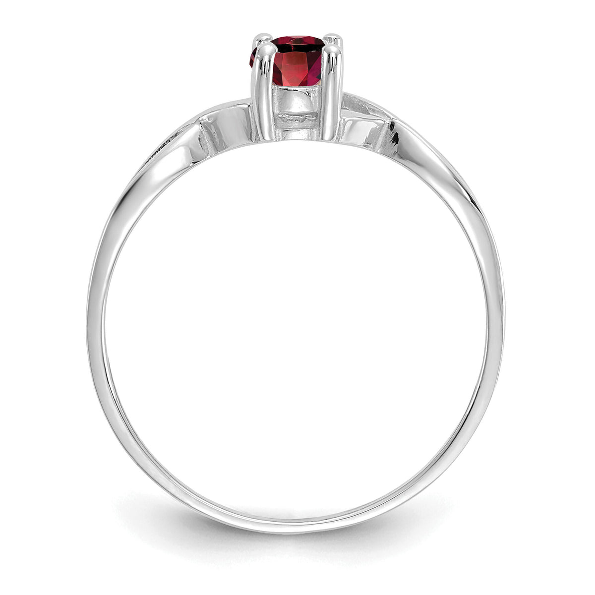 14k White Gold Garnet Birthstone Ring-XBR420