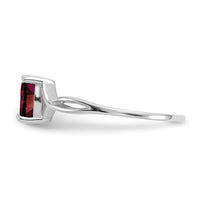 14k White Gold Garnet Birthstone Ring-XBR420