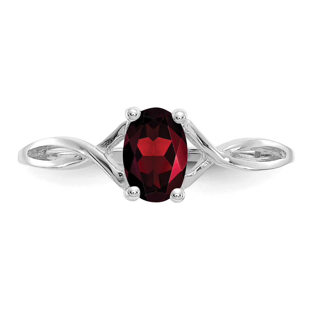 14k White Gold Garnet Birthstone Ring-XBR420