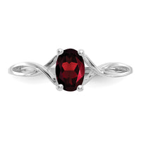 14k White Gold Garnet Birthstone Ring-XBR420