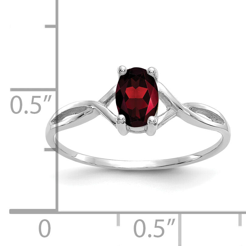 14k White Gold Garnet Birthstone Ring-XBR420