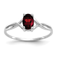 14k White Gold Garnet Birthstone Ring-XBR420