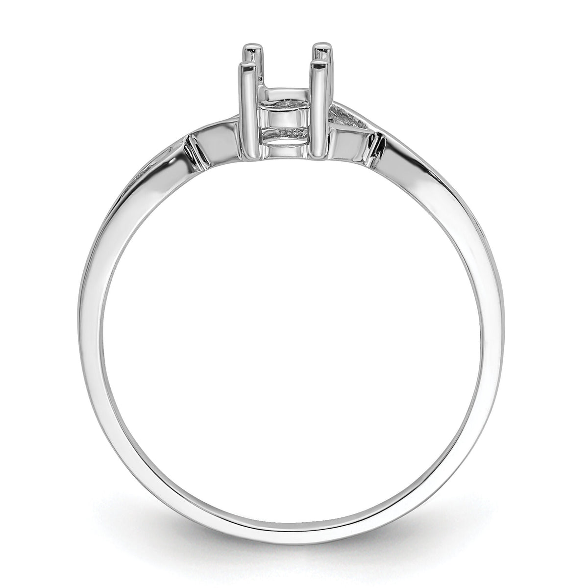 14k White Gold Birthstone Ring Mounting-XBR420M
