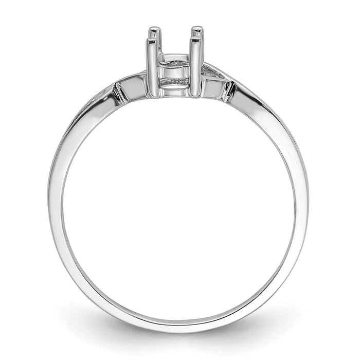 14k White Gold Birthstone Ring Mounting-XBR420M