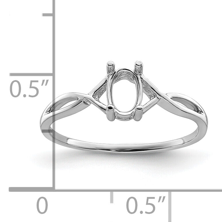 14k White Gold Birthstone Ring Mounting-XBR420M