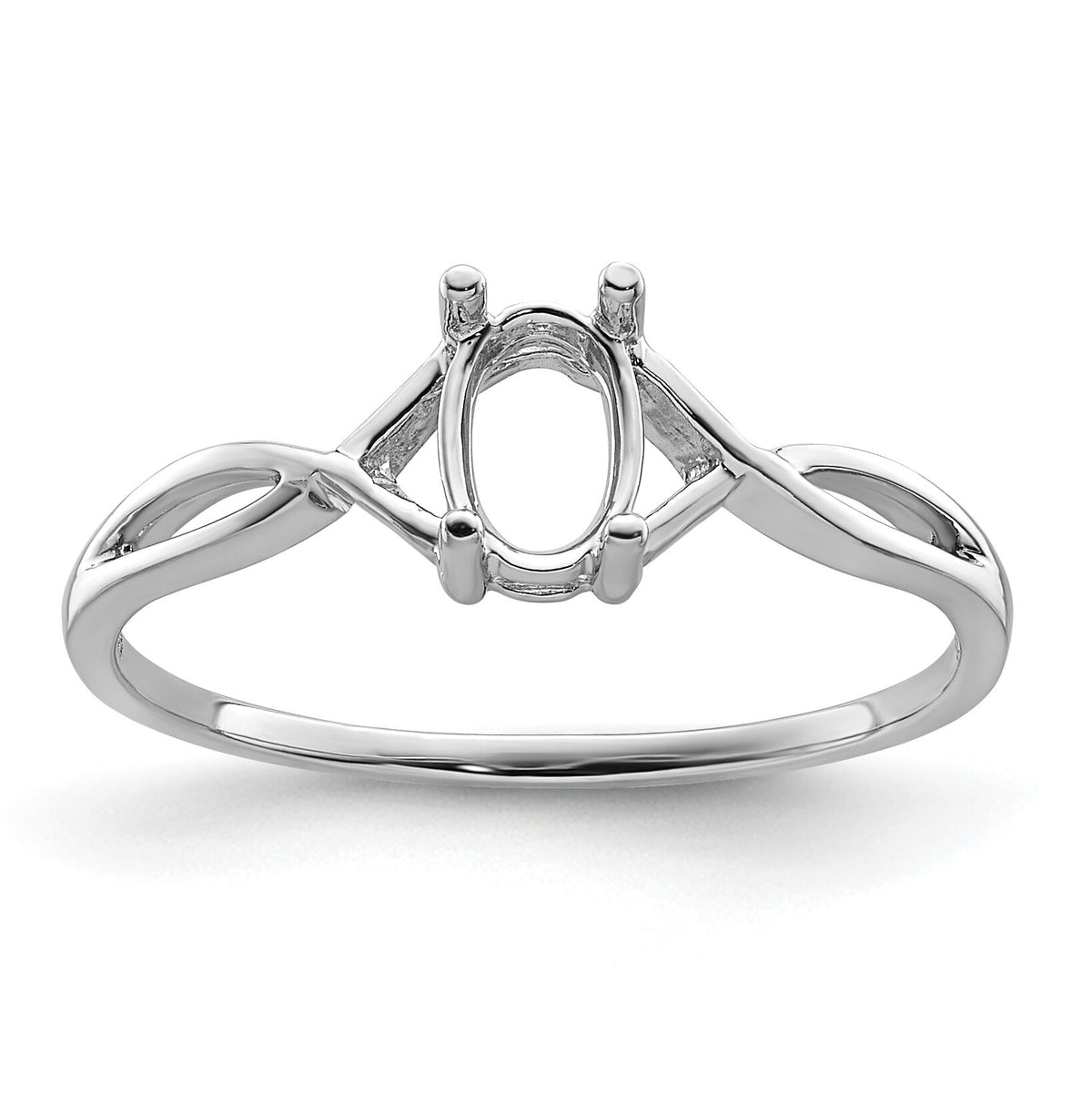 14k White Gold Birthstone Ring Mounting-XBR420M