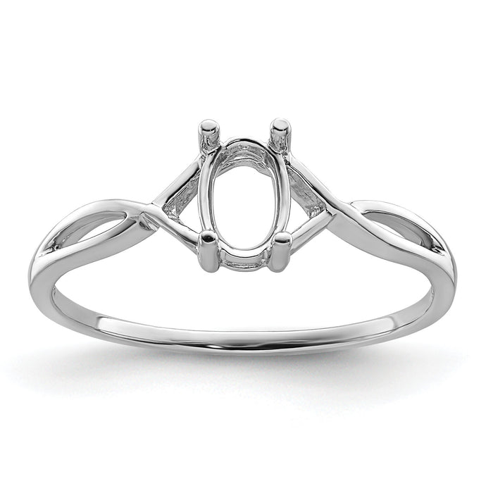 14k White Gold Birthstone Ring Mounting-XBR420M
