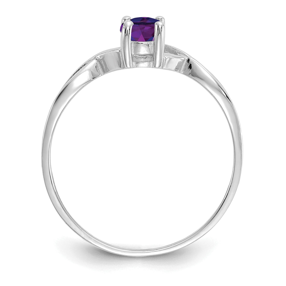 14k White Gold Amethyst Birthstone Ring-XBR421