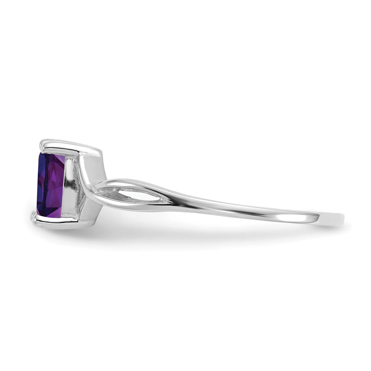 14k White Gold Amethyst Birthstone Ring-XBR421