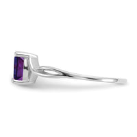 14k White Gold Amethyst Birthstone Ring-XBR421