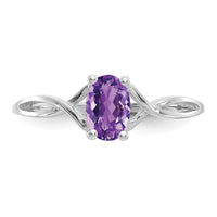 14k White Gold Amethyst Birthstone Ring-XBR421