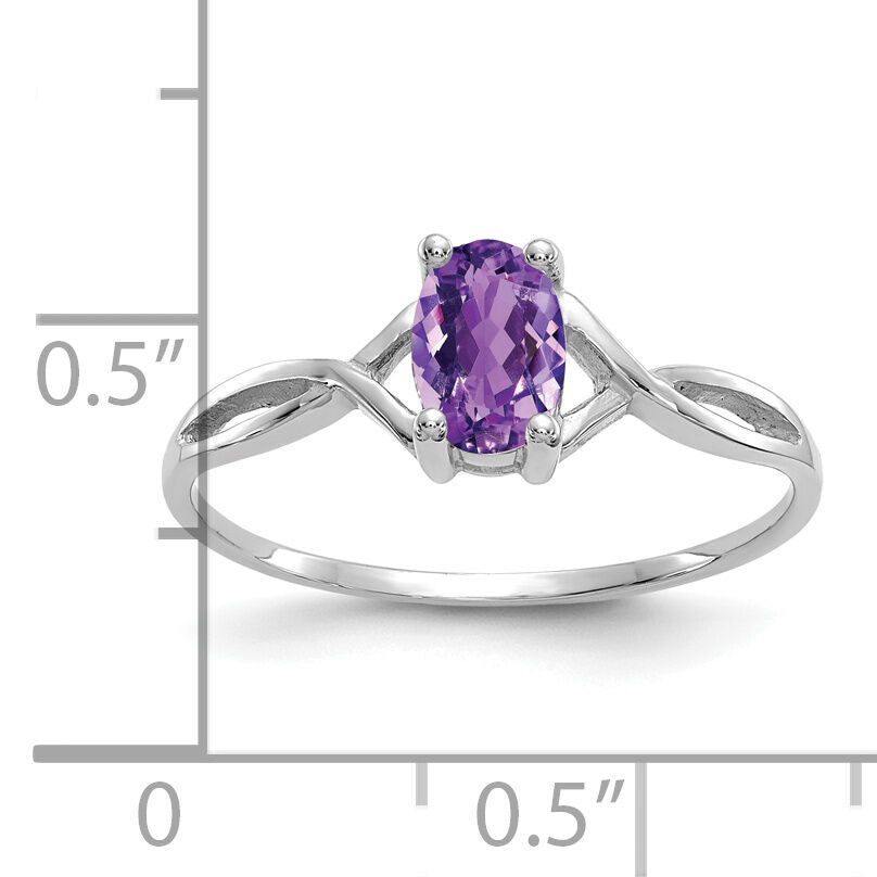 14k White Gold Amethyst Birthstone Ring-XBR421