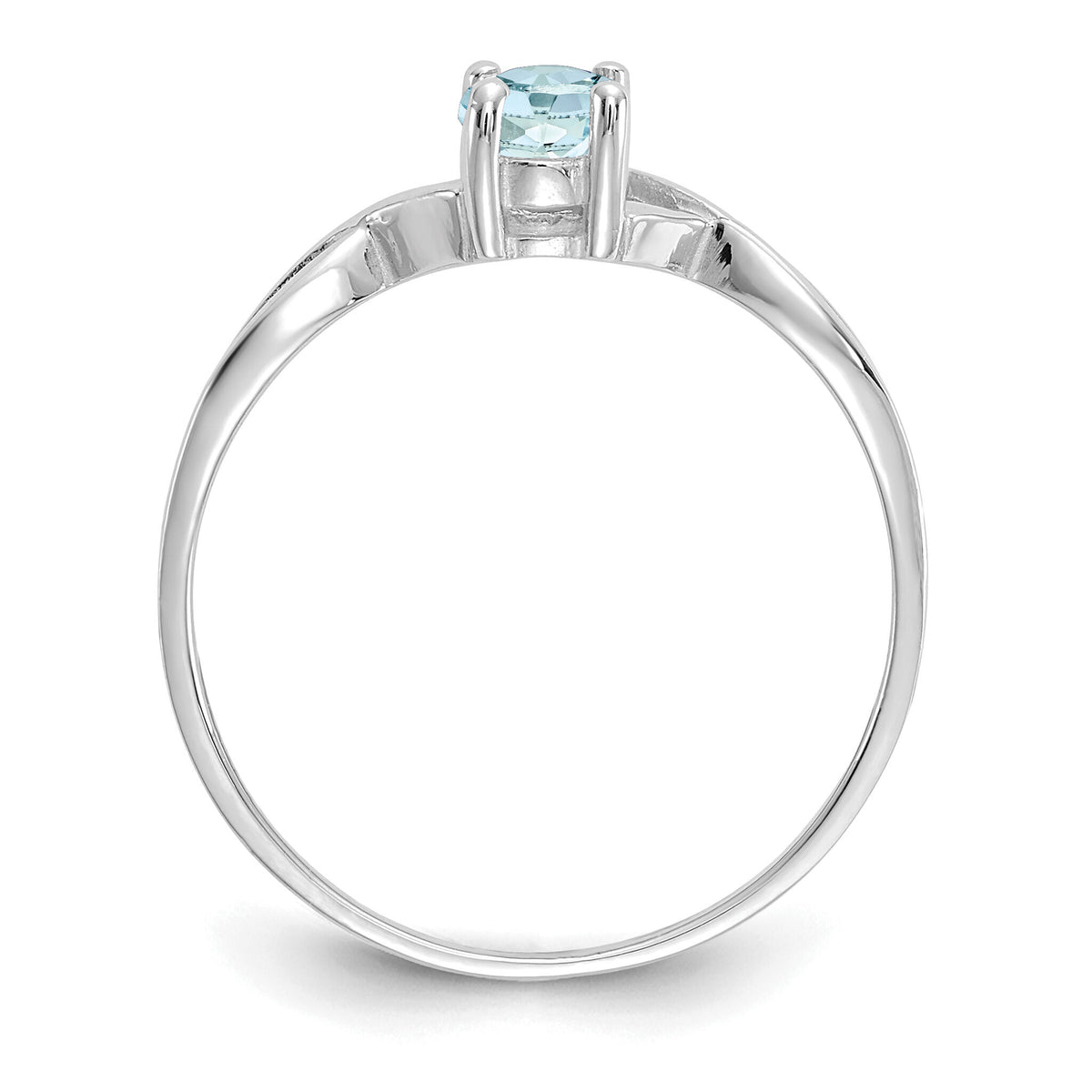 14k White Gold Aquamarine Birthstone Ring-XBR422
