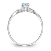 14k White Gold Aquamarine Birthstone Ring-XBR422