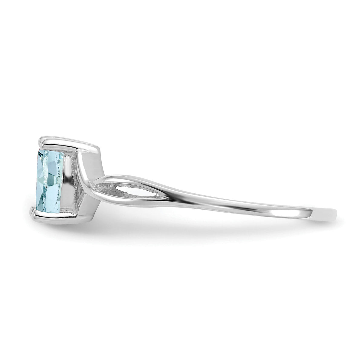 14k White Gold Aquamarine Birthstone Ring-XBR422