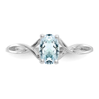 14k White Gold Aquamarine Birthstone Ring-XBR422