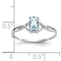 14k White Gold Aquamarine Birthstone Ring-XBR422