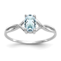 14k White Gold Aquamarine Birthstone Ring-XBR422
