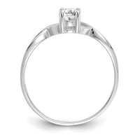 14k White Gold White Topaz Birthstone Ring-XBR423