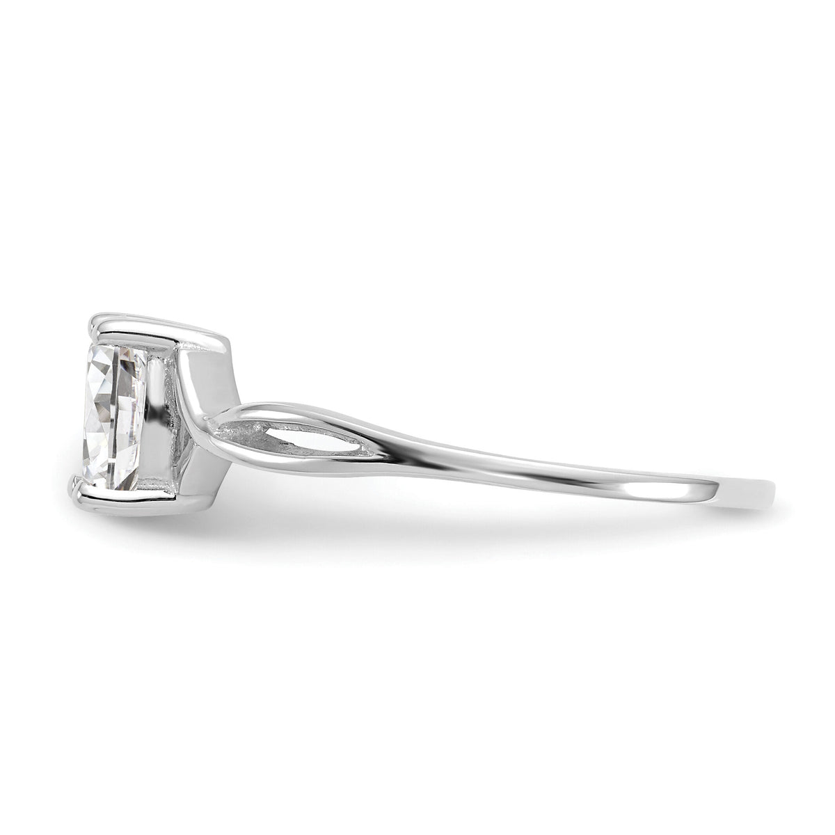 14k White Gold White Topaz Birthstone Ring-XBR423