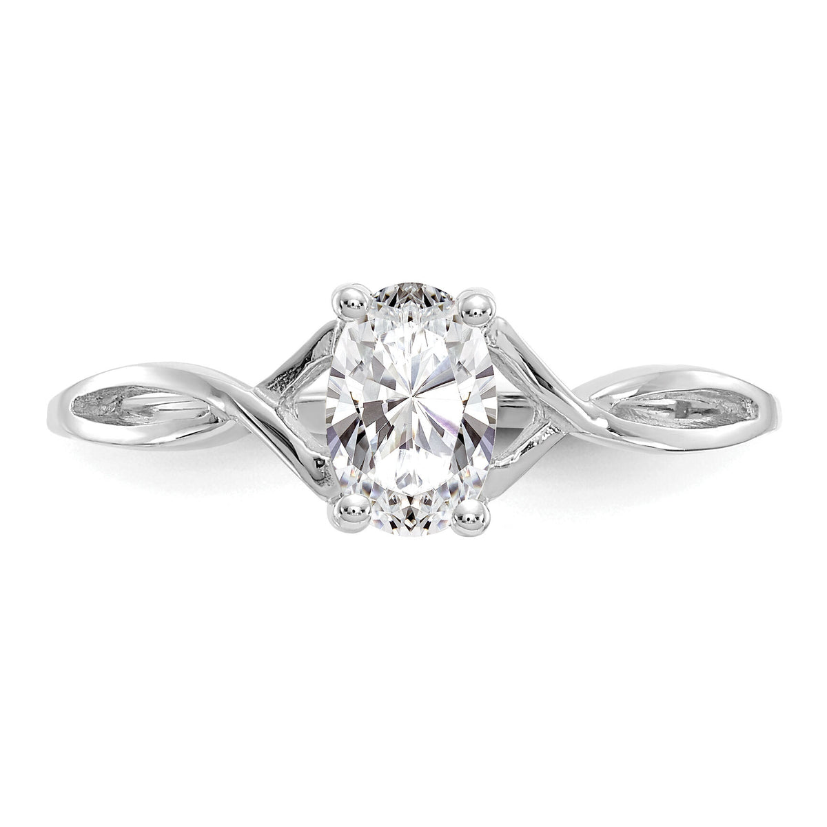 14k White Gold White Topaz Birthstone Ring-XBR423