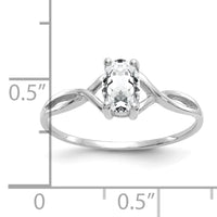 14k White Gold White Topaz Birthstone Ring-XBR423