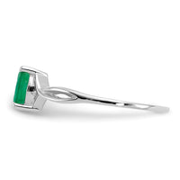 14k White Gold Emerald Birthstone Ring-XBR424