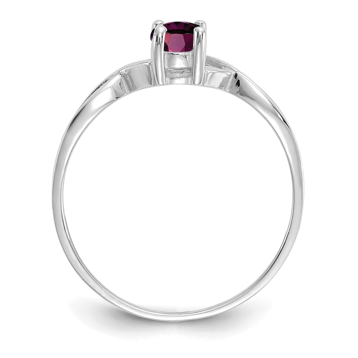 14k White Gold Rhodolite Garnet Birthstone Ring-XBR425