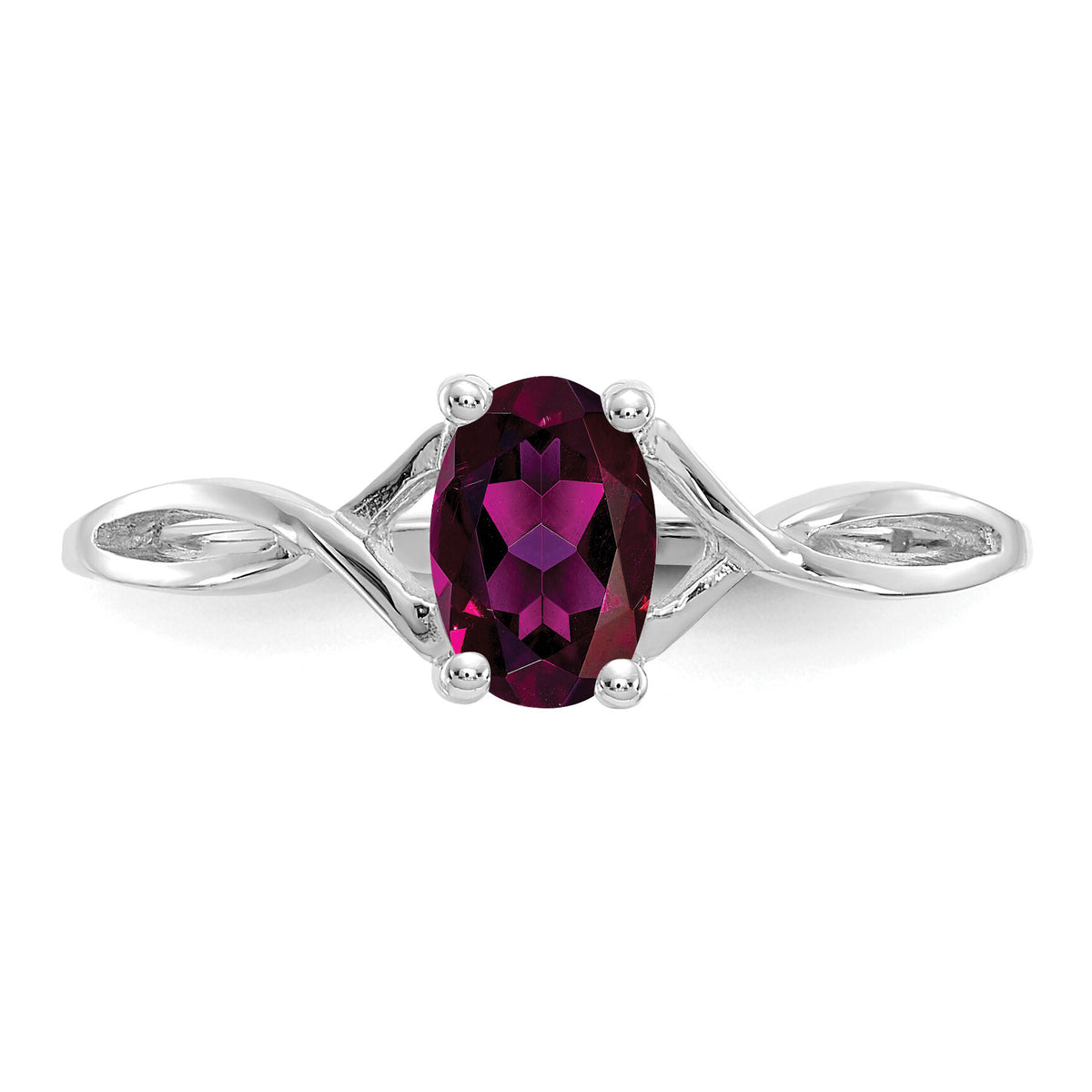 14k White Gold Rhodolite Garnet Birthstone Ring-XBR425