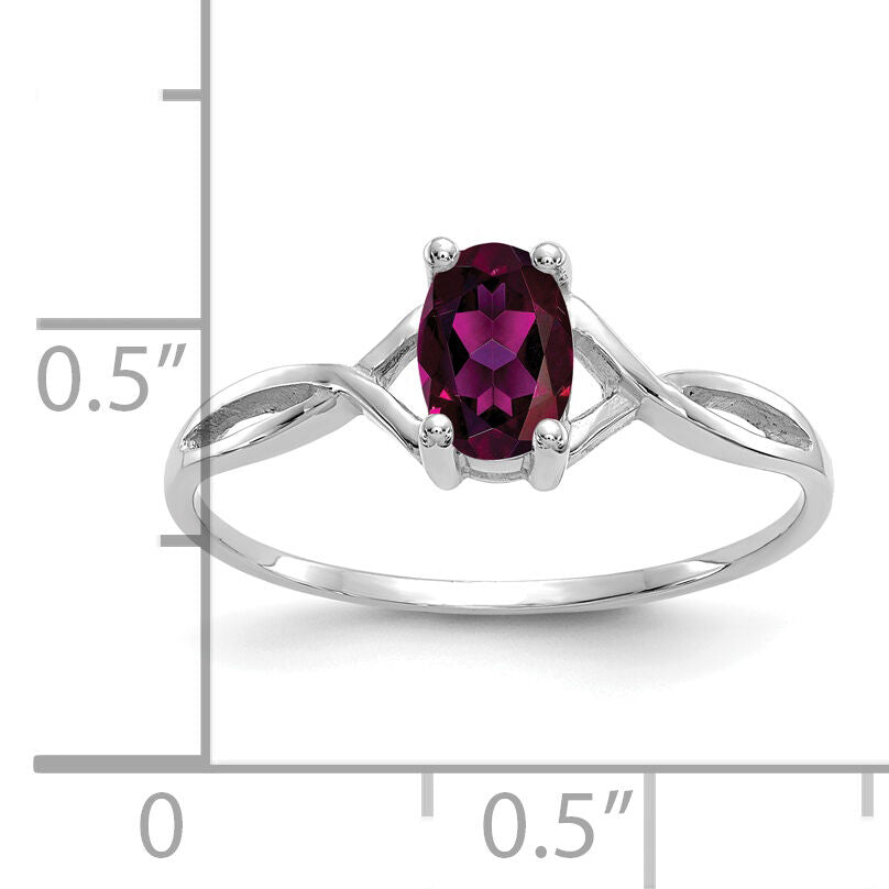 14k White Gold Rhodolite Garnet Birthstone Ring-XBR425