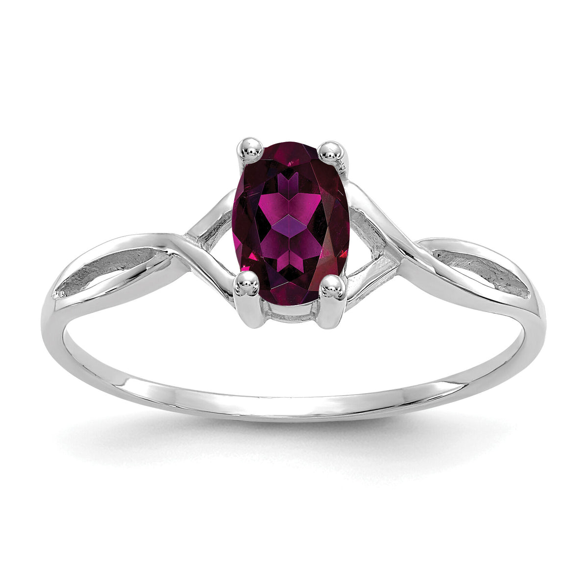 14k White Gold Rhodolite Garnet Birthstone Ring-XBR425