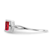 14k White Gold Ruby Birthstone Ring-XBR426