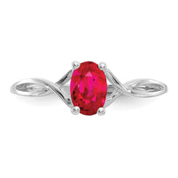 14k White Gold Ruby Birthstone Ring-XBR426